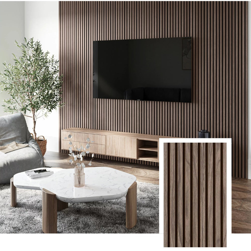 NordicOak™ Artisan Wood Acoustic Panel — Frost Oak (2.7 m × 1.10 m)
